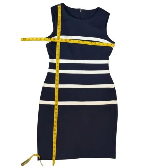 Tommy Hilfiger Size M Blue & White Striped Sheath Dress Womens stretch comfort - Picture 4 of 8
